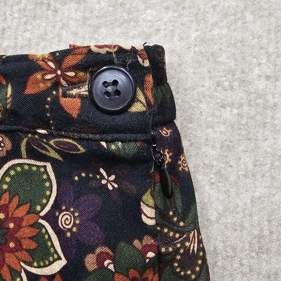 Elementz Women’s Floral Midi Skirt M Cottagecore Boho A-Line Earthy Colors - Picture 4 of 10